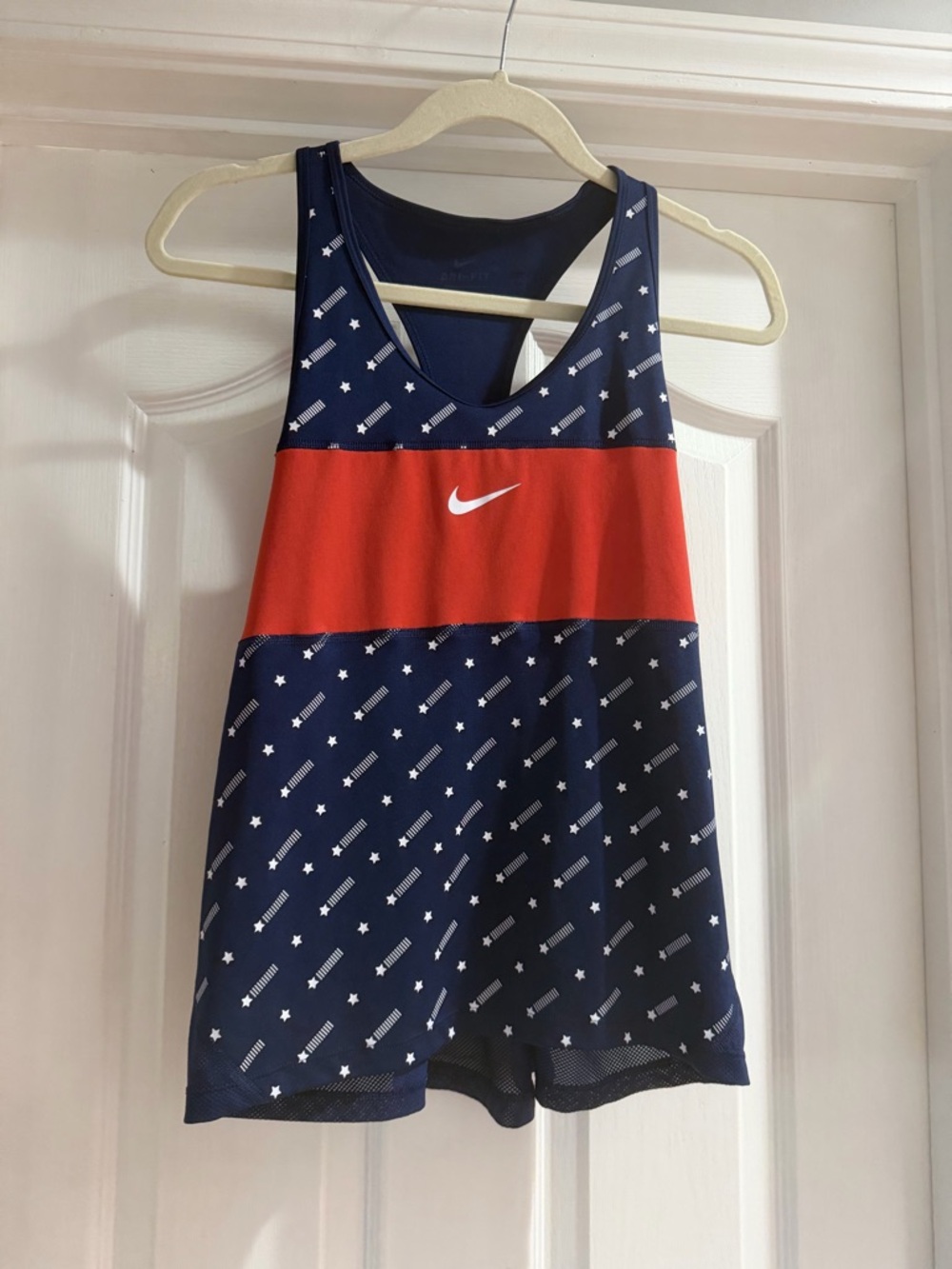 Nike Navy & Red Printed Racerback Tank
